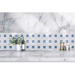 Carrara Aqua Stone 35cm x 35cm Mosaic Tile