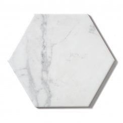 Carrara Hexagon White 17.5cm x 20cm Wall & Floor Tile