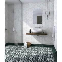 Carrara Hexagon White 17.5cm x 20cm Wall & Floor Tile