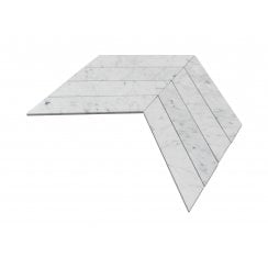 Carrara Honed & Polished Marble 26.2cm x 43.1cm Chevron Mosaic Tile