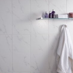 Carrara White Matt Marble Porcelain 30cm x 60cm Wall & Floor Tile