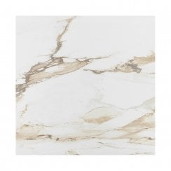Carrera Gold Marble Effect Rectified Large Matt Porcelain 80cm x 80cm Floor Tile 