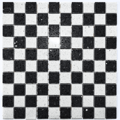 Chequerboard Gulfstone Quartz Mosaic (2.5cm x 2.5cm) 30cm x 30cm Wall & Floor Tile