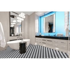 Chessboard Gloss 30.6cm x 30.6cm (9.7cm x 9.7cm) Mosaic Tile