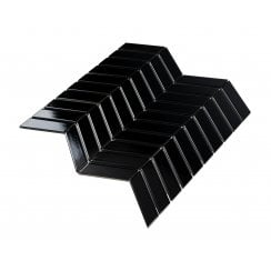 Chevron Gloss Black 28.85cm x 30.25cm (2.3cm x 8.5cm) Mosaic Tile