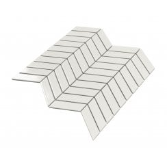 Chevron Gloss White 28.85cm x 30.25cm (2.3cm x 8.5cm) Mosaic Tile