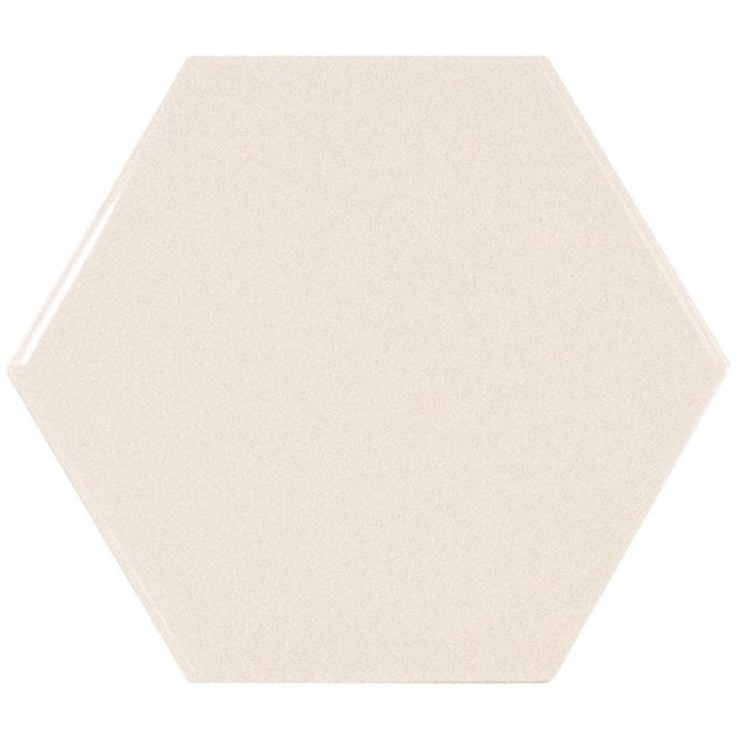 Chevron Hexagon Cream 12.4cm x 10.7cm Wall Tile (Box Deal)