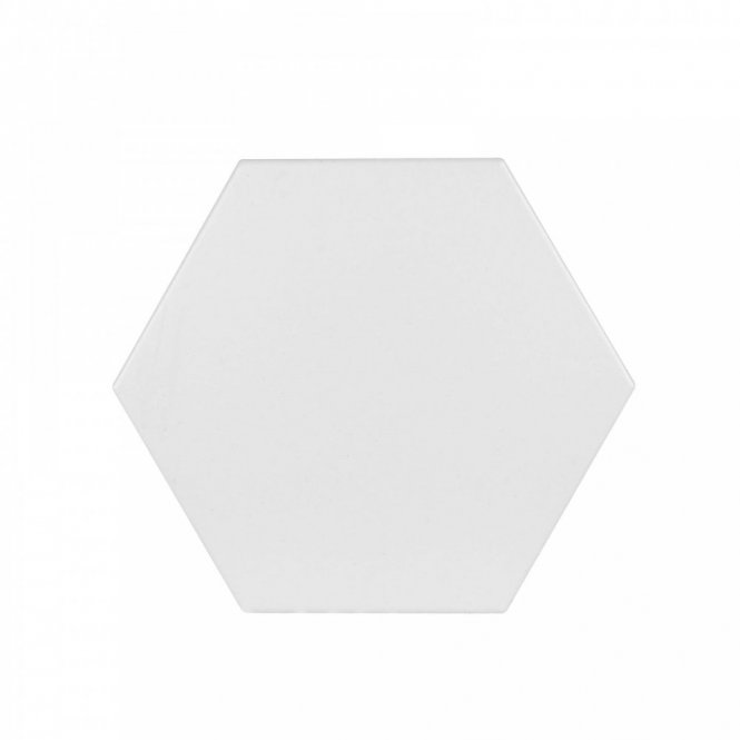 Chevron Hexagon White 12.4cm x 10.7cm Wall Tile (Box Deal)