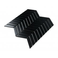 Chevron Matt Black 28.85cm x 30.25cm (2.3cm x 8.5cm) Mosaic Tile