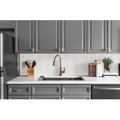 Chevron Matt White 28.85cm x 30.25cm (2.3cm x 8.5cm) Mosaic Tile