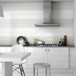 Chevron Mint Right 18.6 x 5.2cm Wall Tile PER BOX