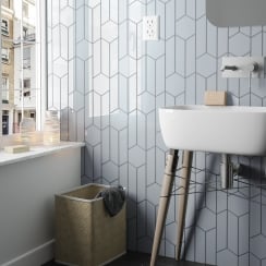 Chevron Sky Blue Right 18.6 x 5.2cm Wall Tile PER BOX
