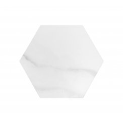 Cipriani Hexagon White Marble Effect Matt Porcelain 20cm x 24cm Wall and Floor Tile