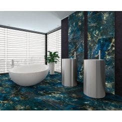 Cobalt Galaxy Onyx Polished 60cm x 60cm Wall and Floor Tile
