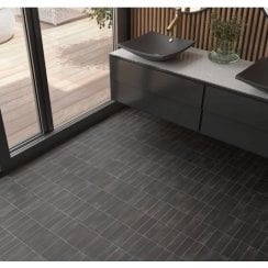 Coco Black Hat Matt 5cm x 15cm Wall Tile & Floor Tile
