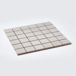 Concrete Flower Light Grey 29.7cm x 29.7cm Mosaic Tile