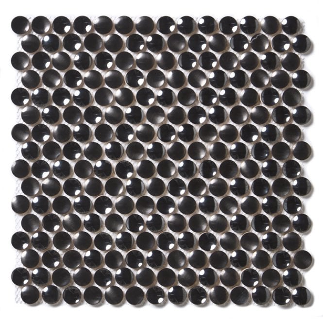 Convex Aluminium Gunpowder 29.2cm x 29.2cm Mosaic Tile