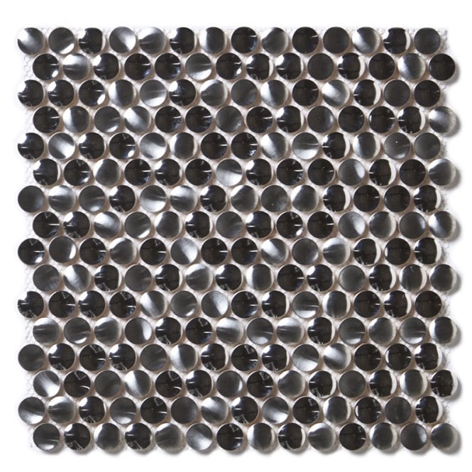 Convex Aluminium Silver 29.2cm x 29.2cm Mosaic Tile
