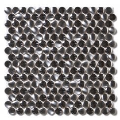 Convex Aluminium Silver 29.2cm x 29.2cm Mosaic Tile