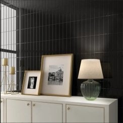 Costa Nova Gloss Black 5cm x 20cm Wall Tile