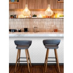 Cotton White Gloss 27.3cm x 25.9cm Fan Mosaic Tile