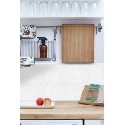 Cotton White Matt 27.3cm x 25.9cm Fan Mosaic Tile