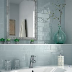 Country Ash Blue 6.5cm x 20cm Wall Tile