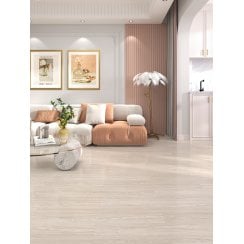 Country White Peel and Stick Vinyl Floor Tile 91.4cm x 15.2cm (2.5 Sq/M Per Pack)