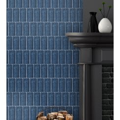 Crackle Glaze Chelsea Blue 7.5cm x 15cm Wall Tile
