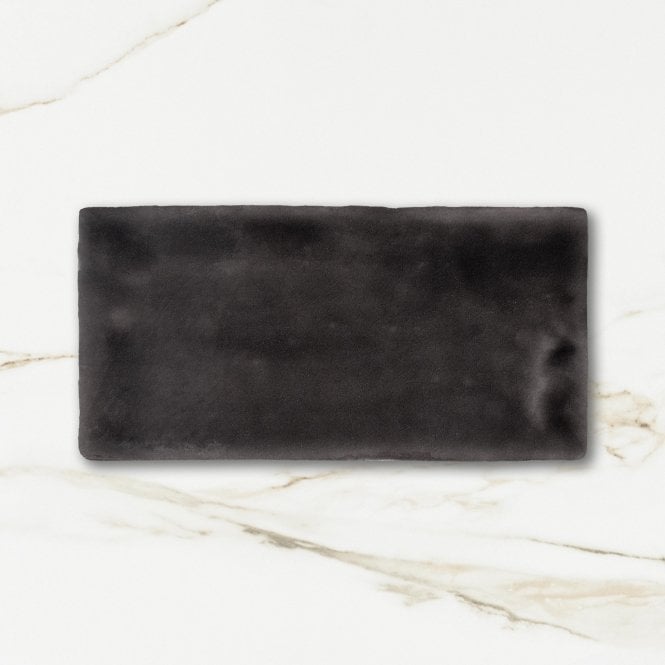 Crackle Glaze Coal Grey 7.5cm x 15cm Wall Tile