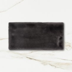 Crackle Glaze Coal Grey 7.5cm x 15cm Wall Tile