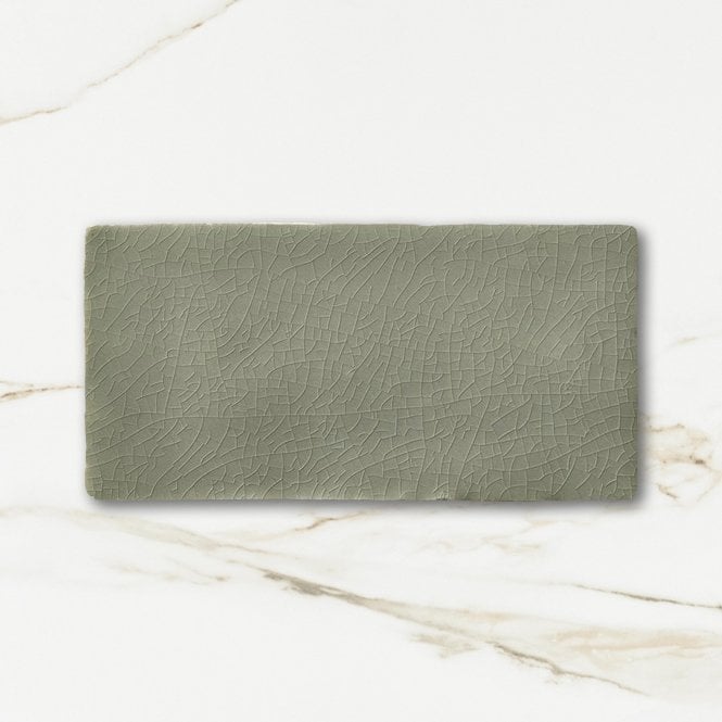 Crackle Glaze Hyde Park Green 7.5cm x 15cm Wall Tile