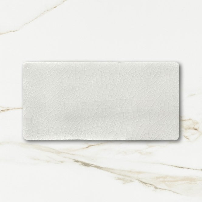 Crackle Glaze Snow 7.5cm x 15cm Wall Tile