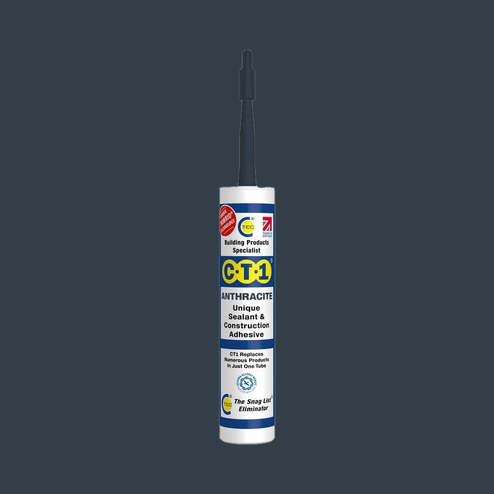 CT1 Building Sealant & Adhesive - 290ml Black - Metal, Wood, Plastic, Glass, Concrete
