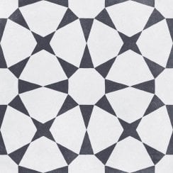 Cuban Star White 20cm x 20cm Wall & Floor Tile