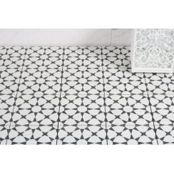 Cuban Star White 20cm x 20cm Wall & Floor Tile