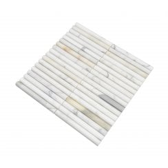 Curva Stick Calacatta Gold Marble (15.2cm x 1.5cm) 30.5cm x 30.5cm Mosaic Tile