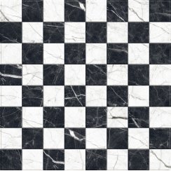 Darwin Black and White Marble-Effect Anti-Slip 40cm x 40cm Wall and Floor Tile
