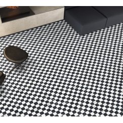 Darwin Black and White Marble-Effect Anti-Slip 40cm x 40cm Wall and Floor Tile