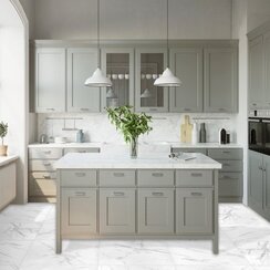 Silver Marble-Effect Tiles