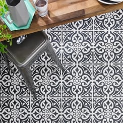 Devonstone Black Feature 33cm x 33cm Wall and Floor Tile
