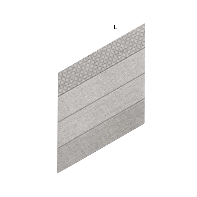 Diamond Fabric Chevron Grey Left 40cm x 70cm Wall & Floor Tile
