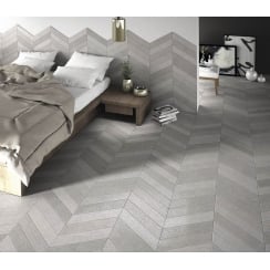 Diamond Fabric Chevron Taupe Left 40cm x 70cm Wall & Floor Tile