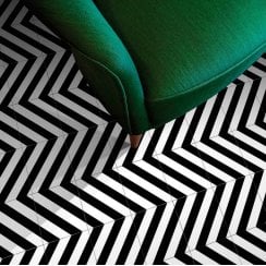 District Lines Black 20cm x 20cm Wall & Floor Tile