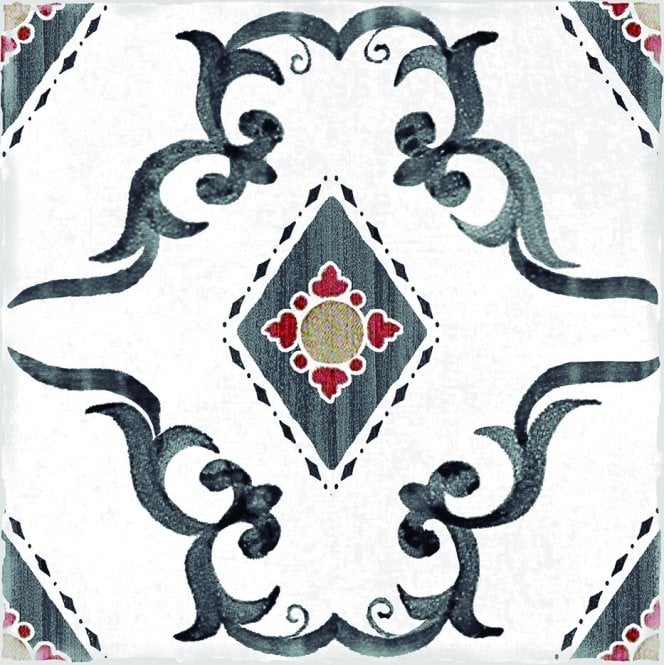 Dragonera Charcoal Glossy 14.7cm x 14.7cm Wall & Floor Tile