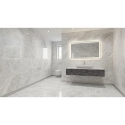 Electra Light Grey Crystal Marble Effect Polished Porcelain Tile 60cm x 120cm 