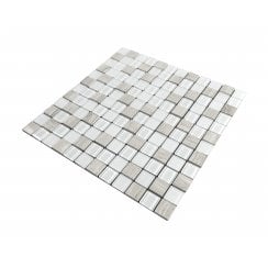 Elegance White 30cm x 30cm Peel & Stick Mosaic Tile