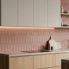 Elongate Grapefruit Pink Matt 29cm x 27.6cm (4.3cm x14.8cm) Mosaic Tile