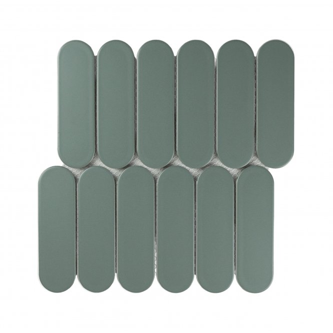Elongate Pine Green 29cm x 27.6cm (4.3cm x14.8cm) Mosaic Tile