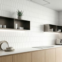 Elongate White Matt 29cm x 27.6cm (4.3cm x14.8cm) Mosaic Tile
